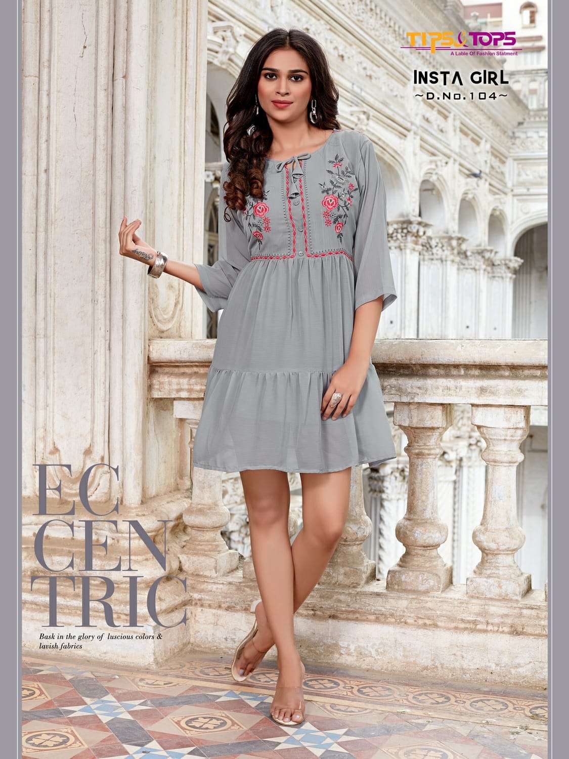 Tips & Tops-Insta Girl-Heavy-Georgette-Embroidery-Work-Short-Kurti-Inner-104